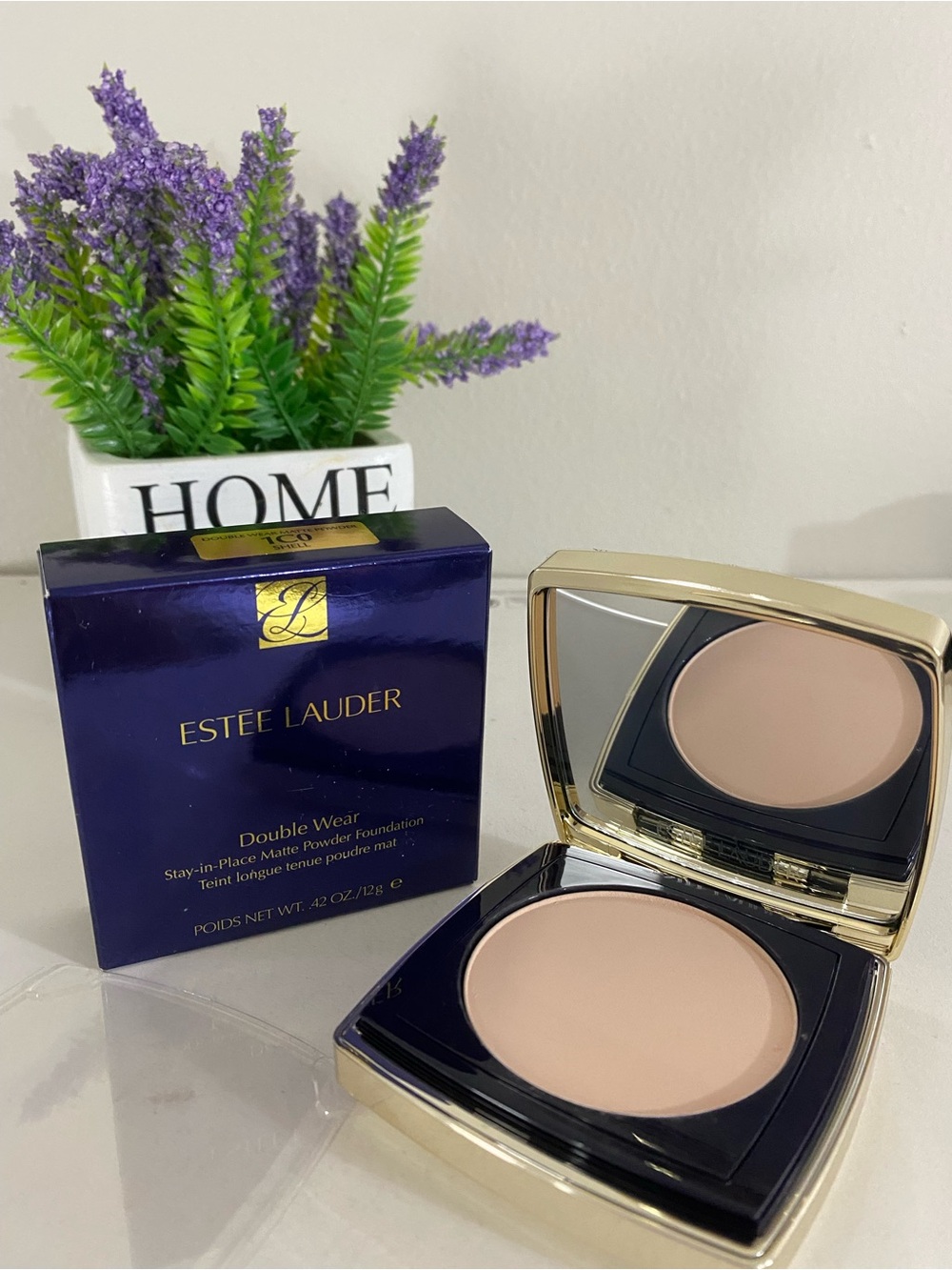 1C0 Shell, Estee Lauder Double Wear Stay-in-Place Matte Powder Foundation, 12 g